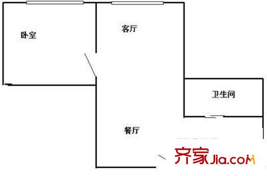 署前路大院户型图1室2厅户型图 1室2厅1卫1厨