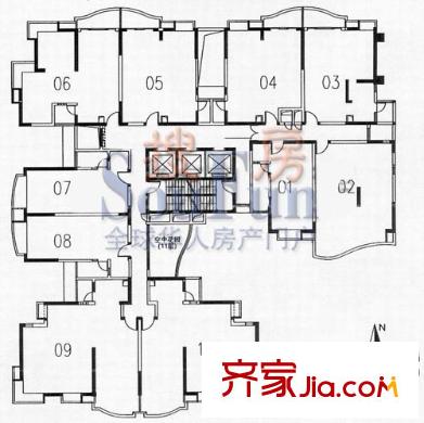 隆德大厦户型图A座9-13层
