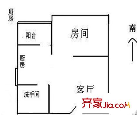 隆德大厦户型图1室1厅 户型图 1室1厅1卫1厨