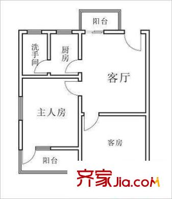 共和二路小区户型图2室1厅 户型图 2室1厅1卫1厨