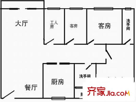鑫润花园(番禺)户型图4室2厅户型图 4室2厅2卫1厨