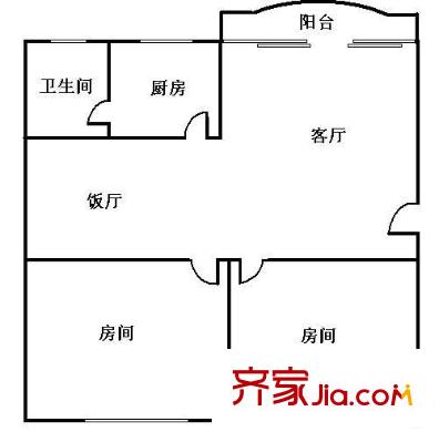 共和二路小区户型图3室2厅 户型图 3室2厅1卫1厨