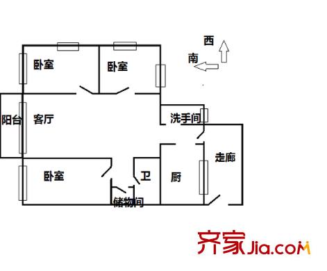 青菜东街小区 3室 户型图