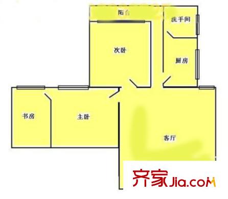 联发名阁户型图3室1厅 户型图 3室1厅1卫1厨