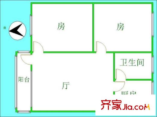 基立下道北小区户型图基立下道北 2室 户型图 2室1厅1卫1厨
