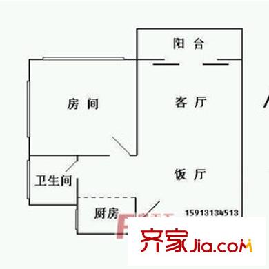 工业路大院户型图1室2厅户型图 1室2厅1卫1厨