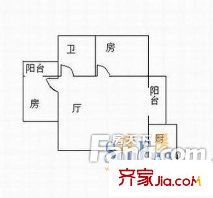 华乐苑户型图2室1厅户型图 2室1厅1卫1厨