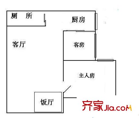 新港东电力设计院宿舍户型图2室2厅 户型图 2室2厅1卫1厨