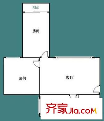 翠怡小区户型图2室1厅户型图 2室1厅1卫1厨