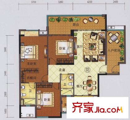珠光南沙御景户型图珠江南沙御景8栋03单位 3室3厅3卫1厨