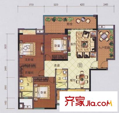 珠光南沙御景户型图珠江南沙御景9栋03单位 3室2厅2卫1厨