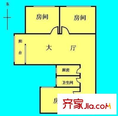 怡雅居户型图3室1厅户型图 3室1厅1卫1厨