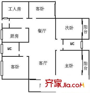 东雅轩户型图5室2厅 户型图 5室2厅2卫1厨