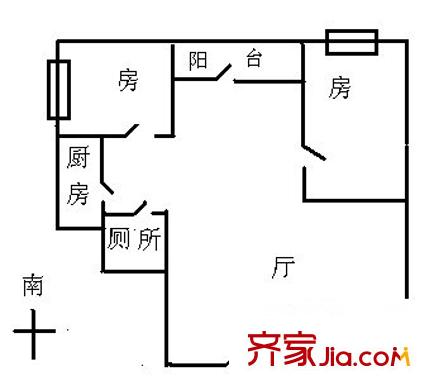 东雅轩户型图2室1厅 户型图 2室1厅1卫1厨