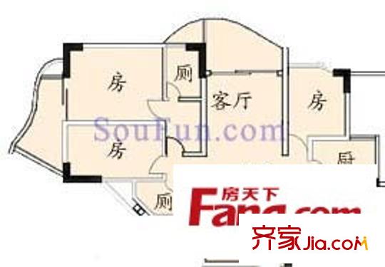 东雅轩户型图3室2厅2卫1厨