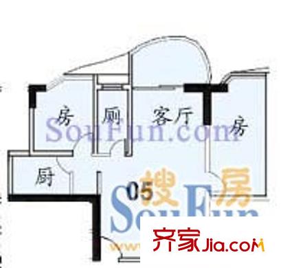 东雅轩户型图2室2厅1卫1厨