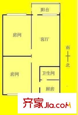 拥翠小区户型图2室1厅户型图 2室1厅1卫1厨