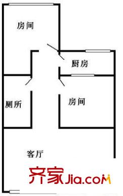 穗茵园户型图2室1厅户型图 2室1厅1卫1厨