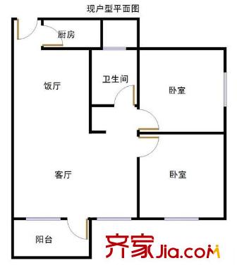 穗茵园户型图2室2厅户型图 2室2厅1卫1厨