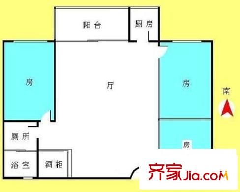 房建大厦 3室 户型图