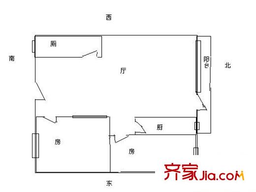 房建大厦 2室 户型图