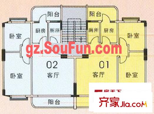 新城雅居两房户型图