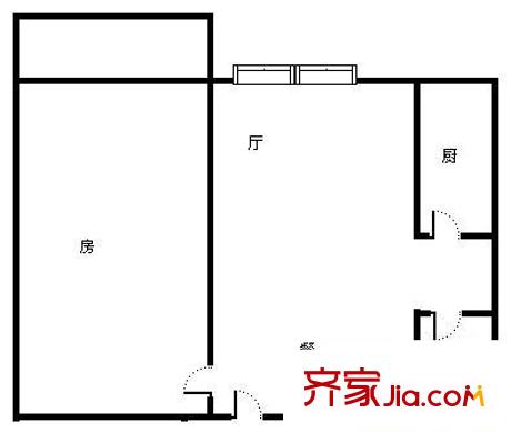 淘金家园三期户型图1室2厅户型图 1室2厅1卫1厨