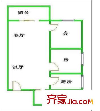 浪琴居 2室 户型图