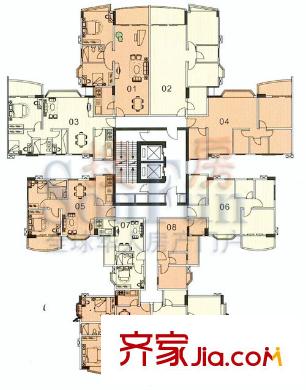 动感华庭户型图B座13-20层平面
