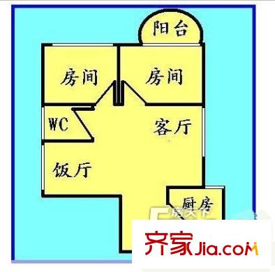 安富花园户型图2室2厅户型图 2室2厅1卫1厨