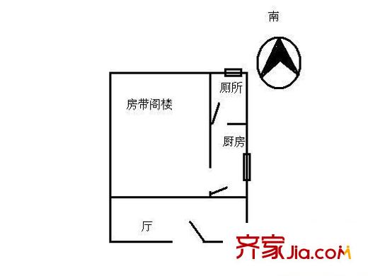 新港西路小区户型图1室1厅 户型图 1室1厅1卫1厨