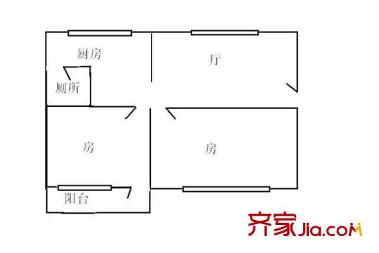 华工南秀村户型图2室1厅户型图 2室1厅1卫1厨