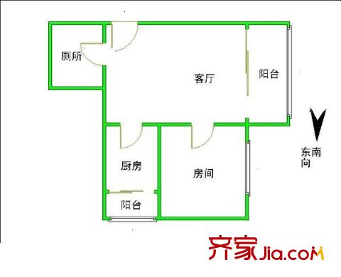 海意名苑户型图1室1厅户型图 1室1厅1卫1厨