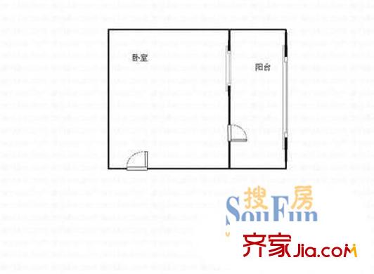 龙口西路小区户型图1室0厅户型图 1室