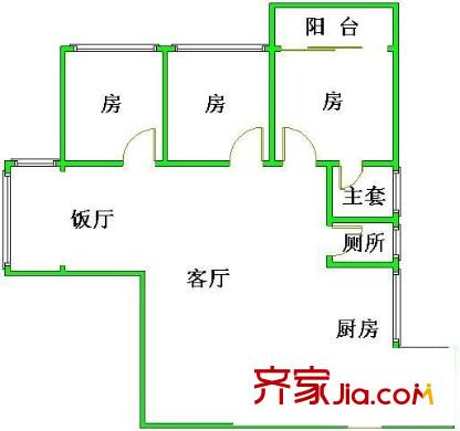 革新路小区户型图4室2厅户型图 4室2厅1卫1厨