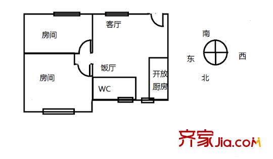 革新路小区 2室 户型图