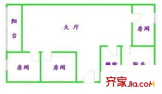 革新路小区户型图3室1厅户型图 3室1厅1卫1厨