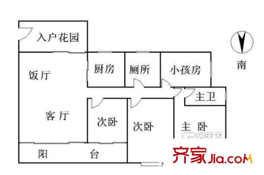 小城之春户型图4室2厅户型图 4室2厅2卫1厨