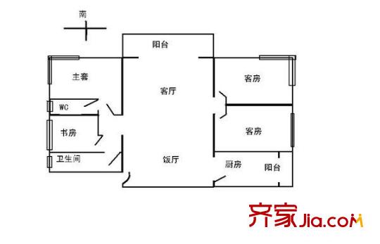 坚真花园第三期 4室 户型图