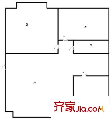 尚雅苑户型图2室1厅户型图 2室1厅1卫1厨