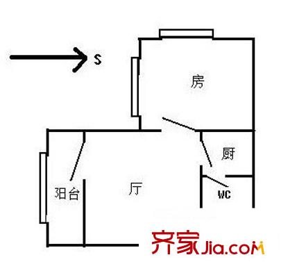 尚雅苑户型图1室1厅户型图 1室1厅1卫1厨