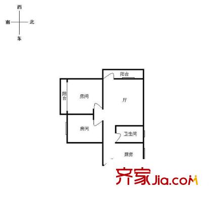 信成小区户型图2室1厅户型图 2室1厅1卫1厨