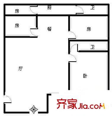紫林居户型图4室2厅户型图 4室2厅2卫1厨