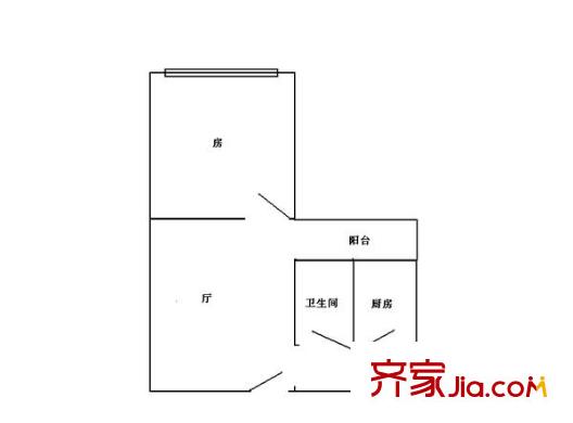鸿燕居户型图1室1厅户型图 1室1厅1卫1厨