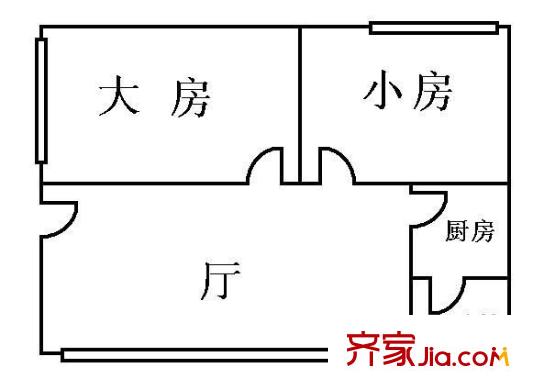 水荫直街小区户型图2室1厅户型图 2室1厅1卫1厨