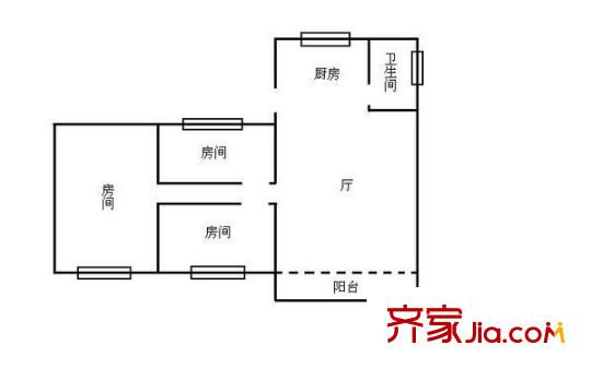 水荫直街小区户型图3室1厅户型图 3室1厅1卫1厨