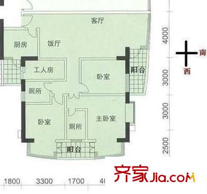 逸雅居户型图4室2厅户型图 4室2厅2卫1厨