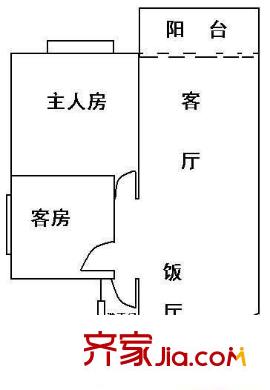 兰亭颖园户型图2室2厅户型图 2室2厅1卫1厨