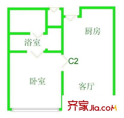 安骏大厦 1室 户型图