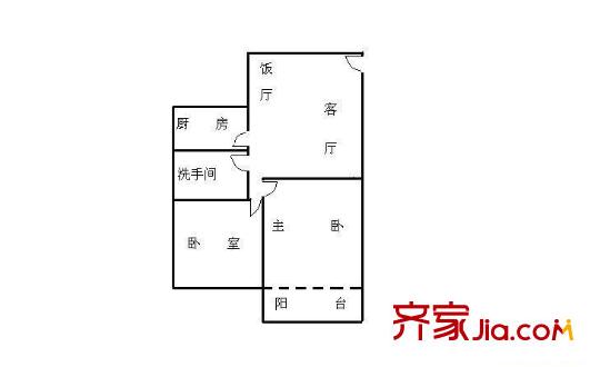 金兴花园户型图2室2厅户型图 2室2厅1卫1厨